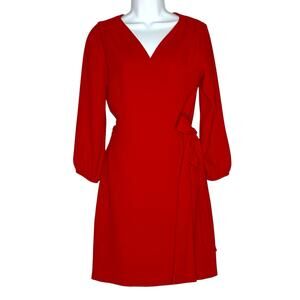 J.Crew 2 Womens True Wrap Dress 365 Crepe Classic Power Red